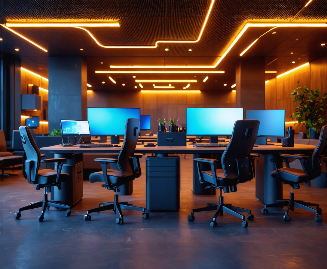 Modernes Computer-Lab mit ergonomischen Arbeitsplätzen